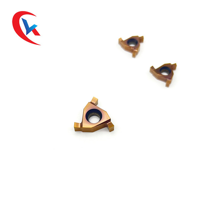 16ER การเคลือบ PVD 3 คมตัด ฯลฯ เม็ดมีดเซาะร่องคาร์ไบด์สำหรับเครื่องจักร CNC