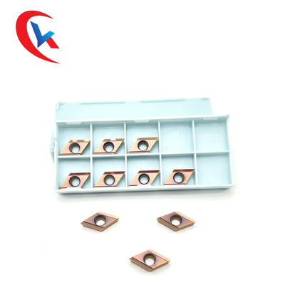 เครื่องกลึง CNC ใบมีด DCGT11T301R-Y เคลือบทองแดง HRA 91.8 ทังสเตนคาร์ไบด์แทรก