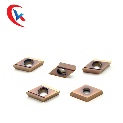 เครื่องกลึง CNC ใบมีด DCGT11T301R-Y เคลือบทองแดง HRA 91.8 ทังสเตนคาร์ไบด์แทรก