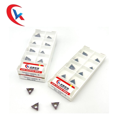 TPGH110302L-S เม็ดมีดทังสเตนคาร์ไบด์เคลือบ Pvd พร้อมมุมคมตัด 60 °