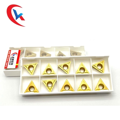 TCMT16T304 การตัดเฉือนของเม็ดมีดทังสเตนคาร์ไบด์เคลือบเคมีสีเหลืองเหล็ก