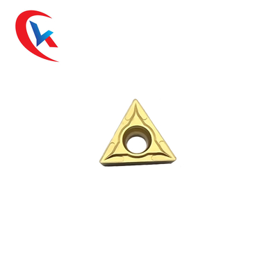 TCMT16T304 การตัดเฉือนของเม็ดมีดทังสเตนคาร์ไบด์เคลือบเคมีสีเหลืองเหล็ก