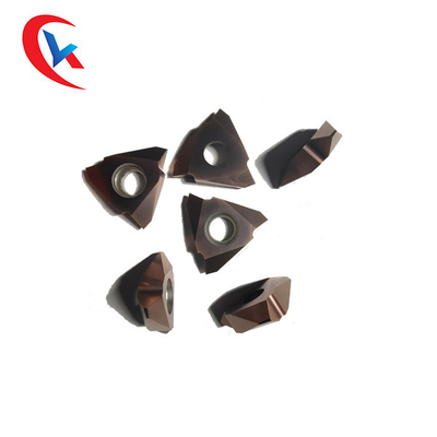 เม็ดมีดกัดเกลียวแนวตั้ง MTT43R6004 เม็ดมีดทังสเตนคาร์ไบด์เคลือบทองแดงทนต่อการสึกหรอ