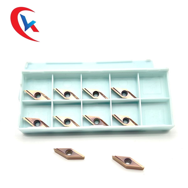 CNC Finishing Blade VBGT 110302R-Y เคลือบทนต่อการสึกหรอสีบรอนซ์ HRA 91.8 ทังสเตนคาร์ไบด์แทรก